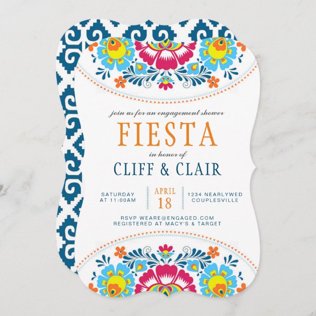Fiesta Engagement Shower Invitation (Front/Back)