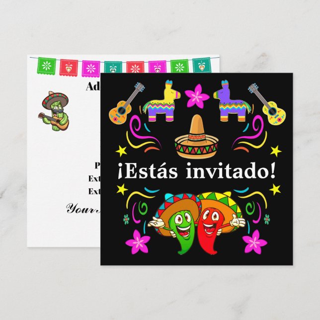 Fiesta - ¡Estás invitado!  Invitation (Front/Back)