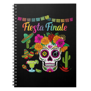 "Fiesta Finale" Colourful Sugar Skull Bachelorette Notebook