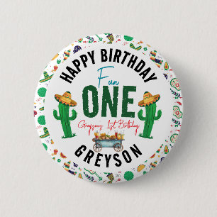 Fiesta First   1st Birthday Party 6 Cm Round Badge