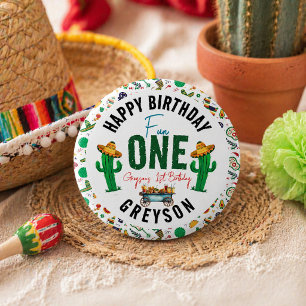 Fiesta First   1st Birthday Party 6 Cm Round Badge