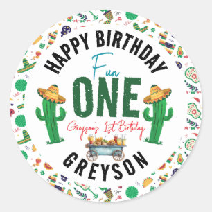 Fiesta First   1st Birthday Party Classic Round Sticker