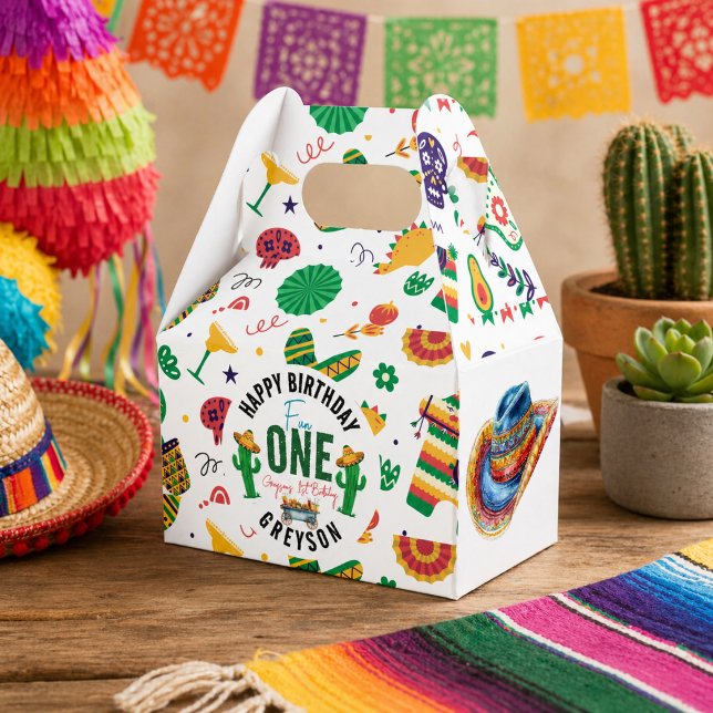Fiesta First | 1st Birthday Party Favour Box (Fiesta First | 1st Birthday Party Favor Boxes)