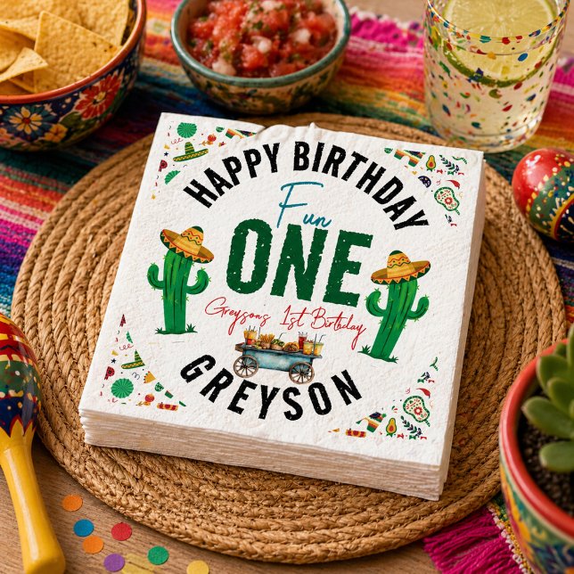 Fiesta First | 1st Birthday Party Napkin (Fiesta First | 1st Birthday Party Napkins)