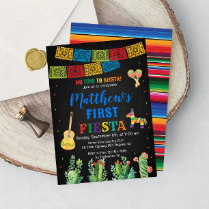 Fiesta First Birthday Invitation Boy