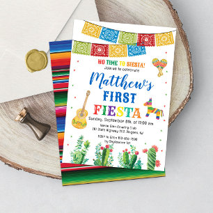 Fiesta First Birthday Invitation Boy