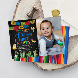 Fiesta First Birthday Invitation Boy