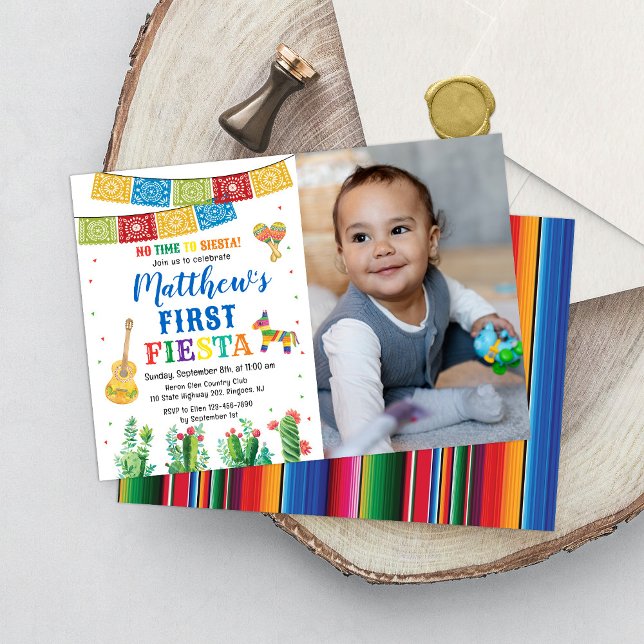 Fiesta First Birthday Invitation Boy (Creator Uploaded)