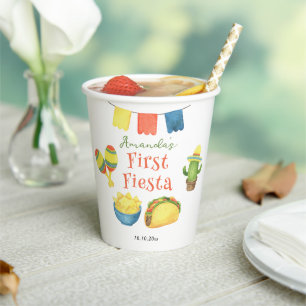 Fiesta First Birthday Party Paper Cups