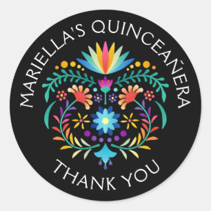 Fiesta Floral Birthday Shower Wedding Classic Round Sticker