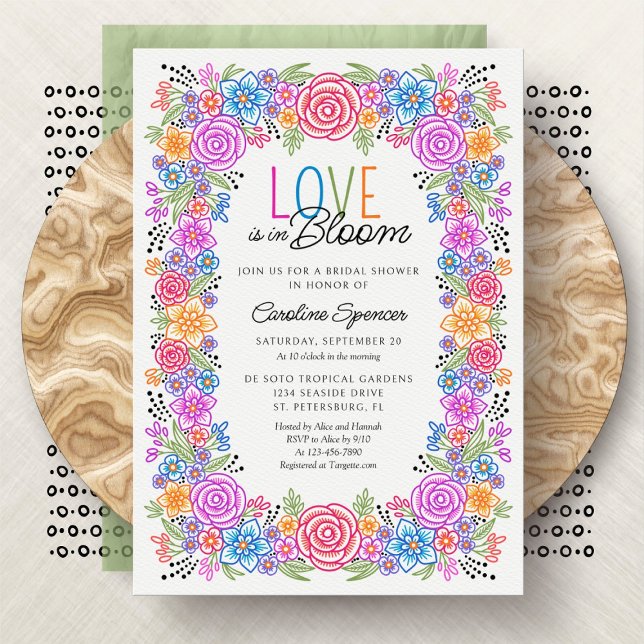 Fiesta Floral Colourful Bridal Shower Invitation (Creator Uploaded)