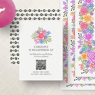 Fiesta Floral Registry Shower Enclosure Card