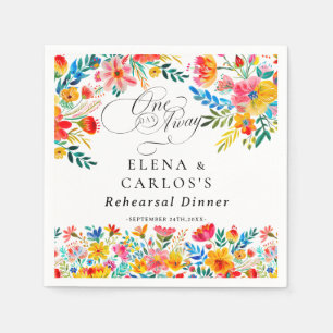 Fiesta Floral Rehearsal Dinner Napkin