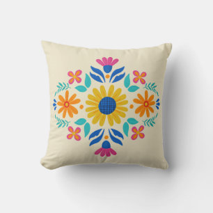 Fiesta Floral Throw Pillow