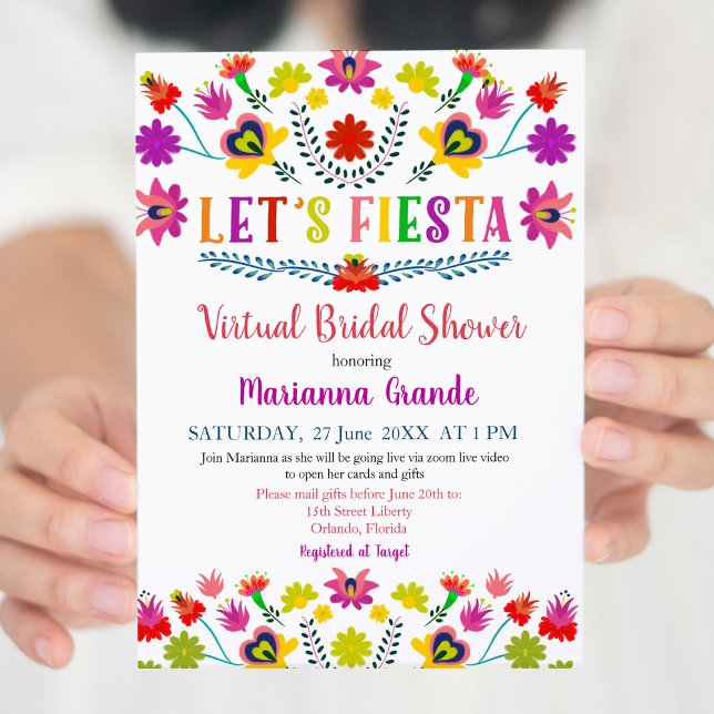 Fiesta Floral Virtual Bridal Shower Invitation (Creator Uploaded)