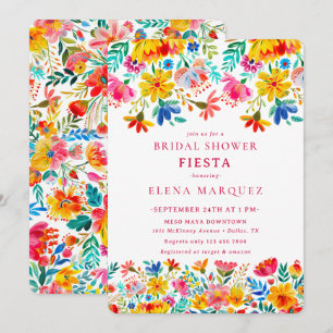 Fiesta Floral Watercolor Bridal Shower Invitation