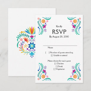 Fiesta Floral Wedding Quinceañera RSVP