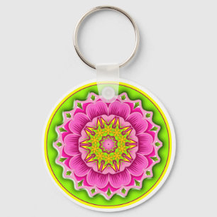 Fiesta Flower Round Key Ring