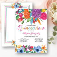 Fiesta Flowers White Colourful Floral Quinceanera