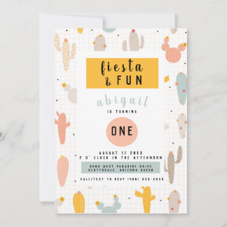 Fiesta Fun 1st Birthday Party Invitation