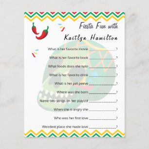 Fiesta Fun   Baby Shower Question Game Humour Flye Flyer
