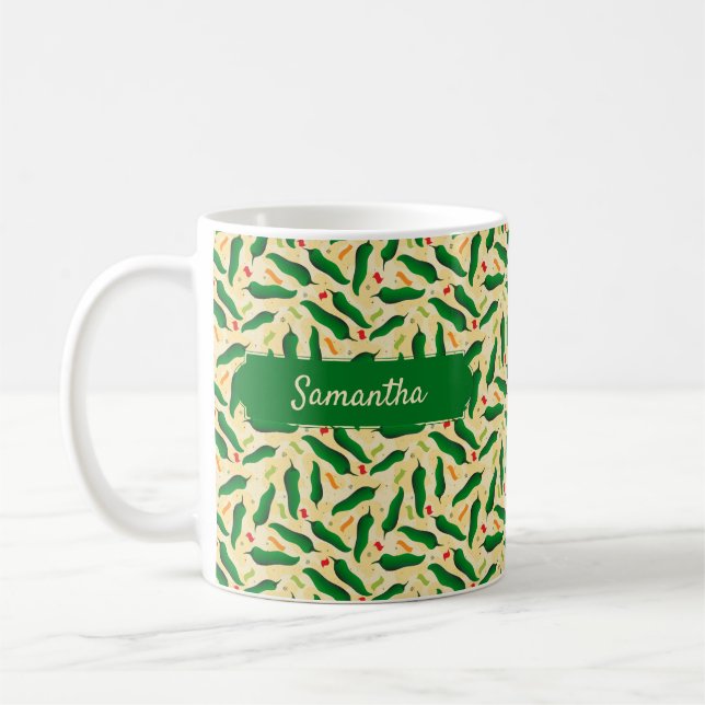 Fiesta Fun Green Chile Pattern Coffee Mug (Left)