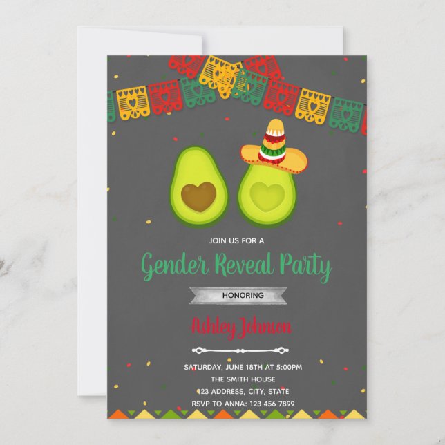 Fiesta gender reveal party Invitation (Front)