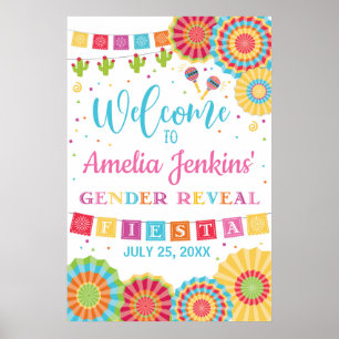 Fiesta Gender Reveal Welcome Sign Decoration