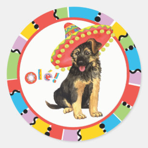 Fiesta German Shepherd Classic Round Sticker