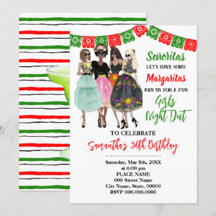 Fiesta Girls Night Out Birthday Invitation