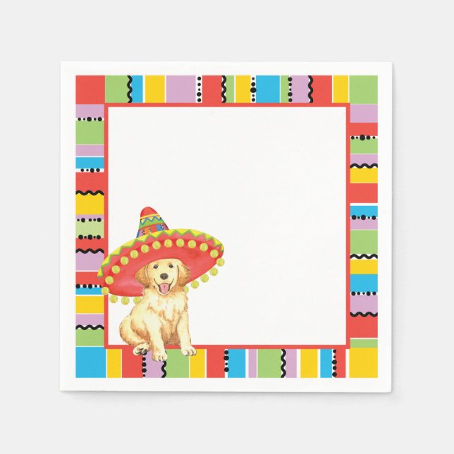 Fiesta Golden Retriever Napkin (Front)