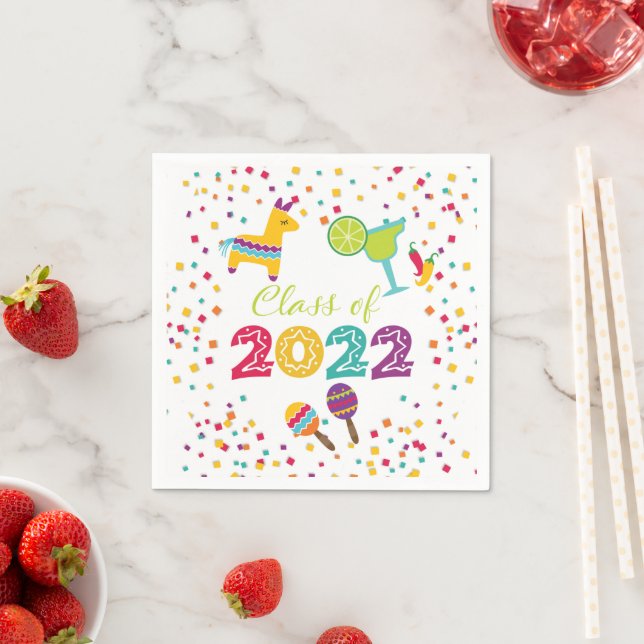 Fiesta Graduation Napkin - White (Insitu)