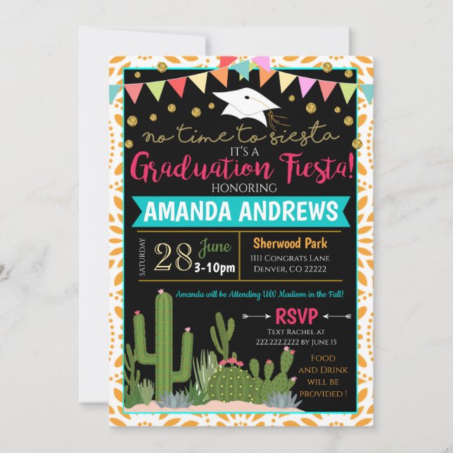 Fiesta Graduation Party Invitation (Front)