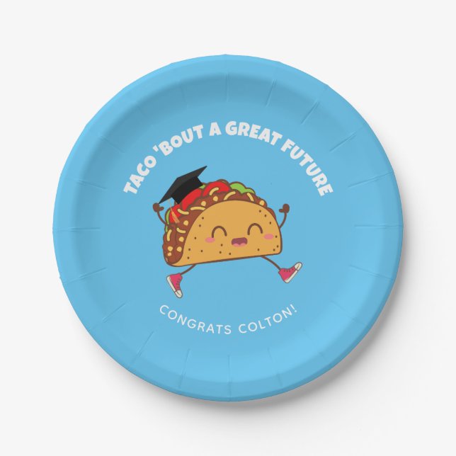 Fiesta Graduation Party Taco Bout a Great Future Paper Plate (Front)
