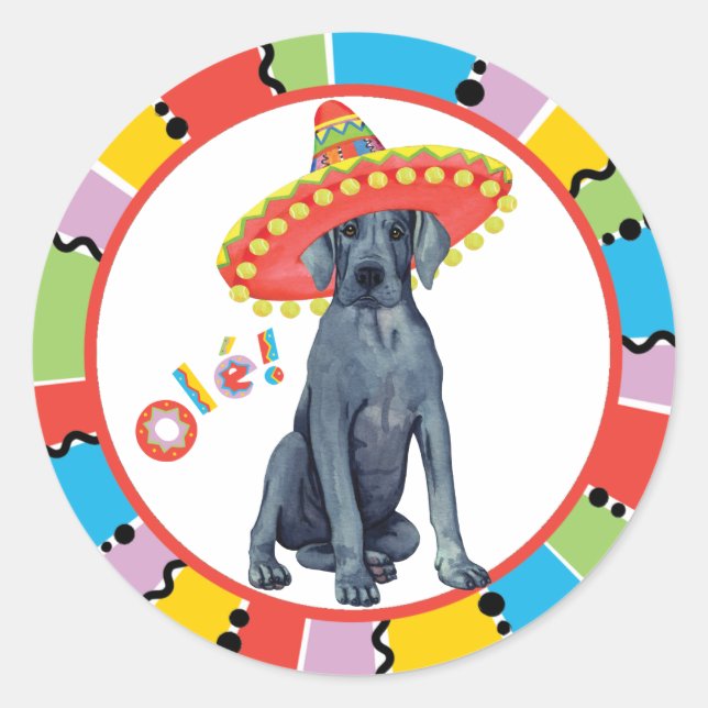 Fiesta Great Dane Classic Round Sticker (Front)