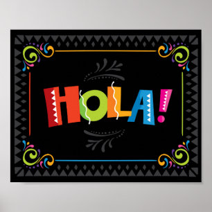 Fiesta HOLA Party Sign Print