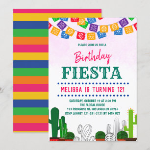 Fiesta Holy Cactus Mexican Cinco de Mayo Birthday Invitation