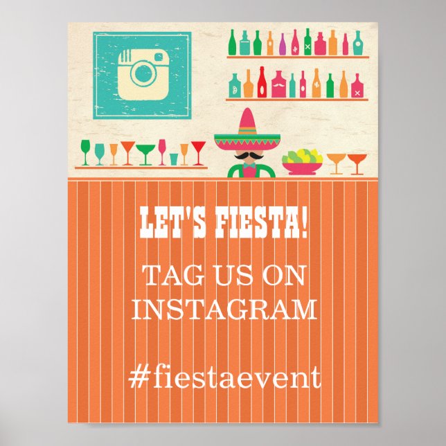 Fiesta Instagram Sign  Party Photo Wedding Event (Front)