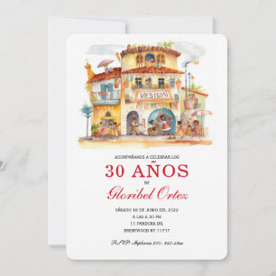 Fiesta Invitación de 30 Años Mujer Invitation