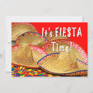 Fiesta Invitation - Bright Colourful Front and Bac