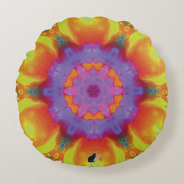 Fiesta Kaleidoscope  Round Cushion (Front)