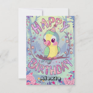 Fiesta Kids Parrot Digital Birthday Card