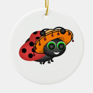 Fiesta Ladybug in Sombrero Ceramic Tree Decoration