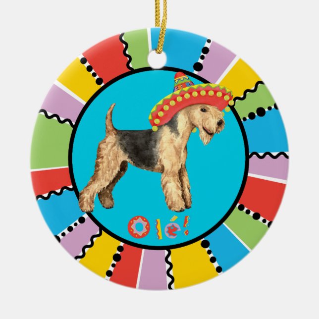 Fiesta Lakeland Terrier Ceramic Tree Decoration (Front)