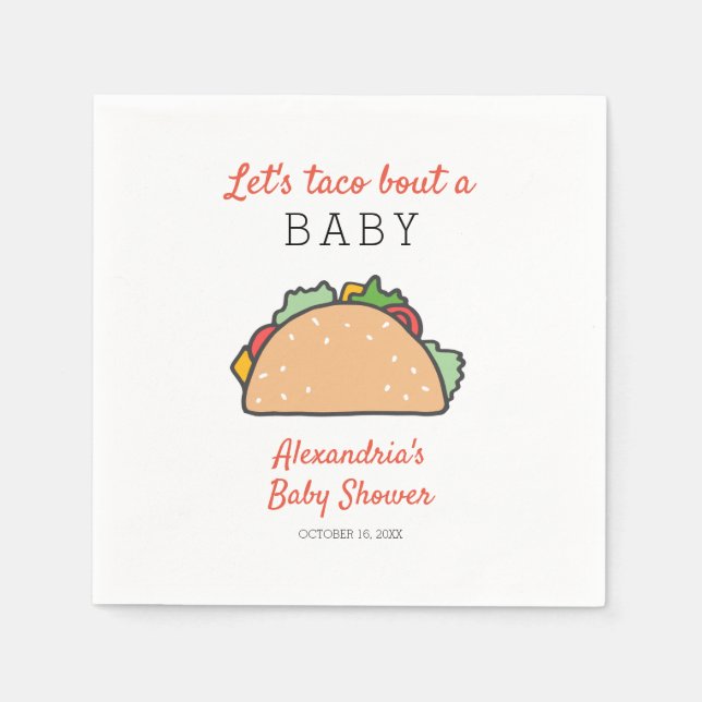Fiesta Let's Taco Bout A Baby Shower Napkin (Front)