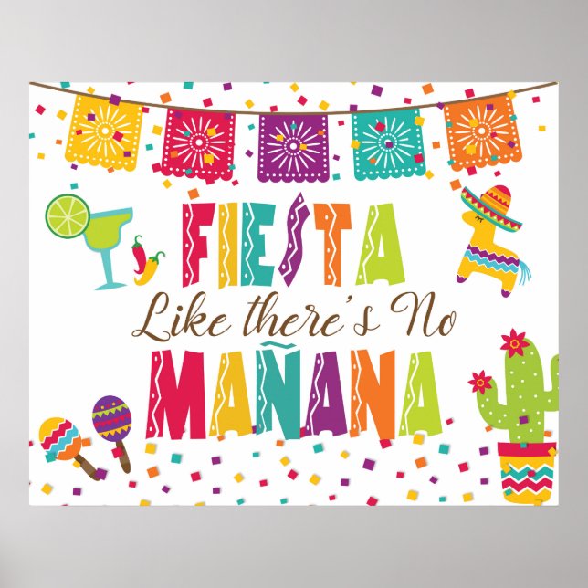 Fiesta Like There's No Tomorrow - White Bkgnd Poster (Front)