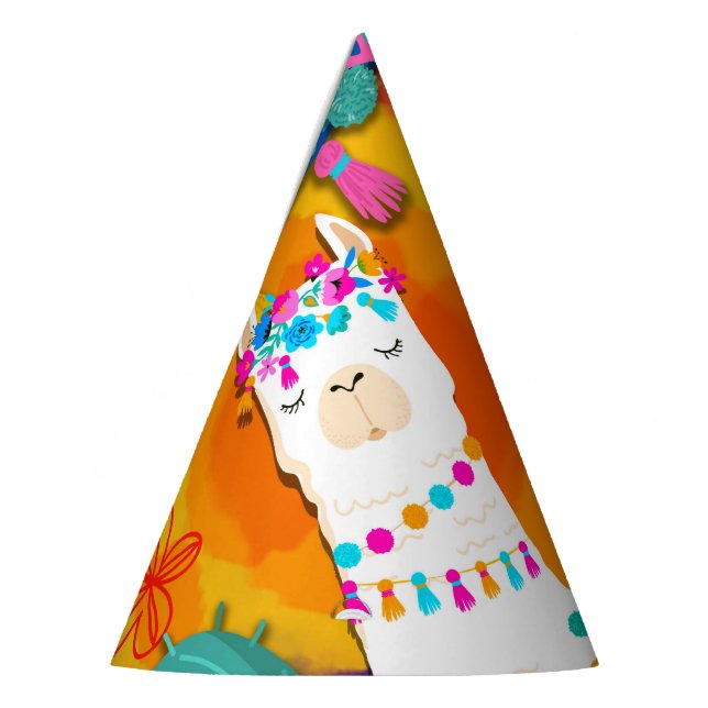 Fiesta Llama Cinco De Mayo Birthday Party Party Hat (Left)