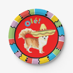 Fiesta Long Coat Chihuahua Paper Plate