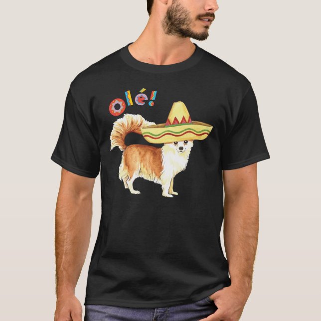 Fiesta Long Coat Chihuahua T-Shirt (Front)