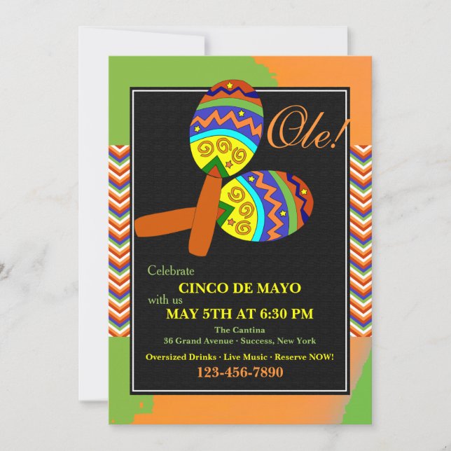 Fiesta Maracas Invitation (Front)